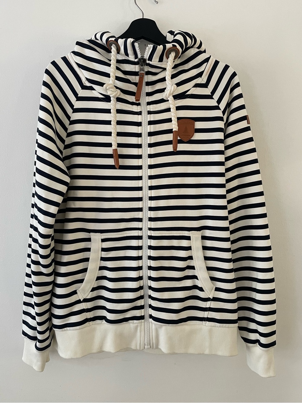 Wanakome Full Zip Striped Hooded Sweatshirt Size L